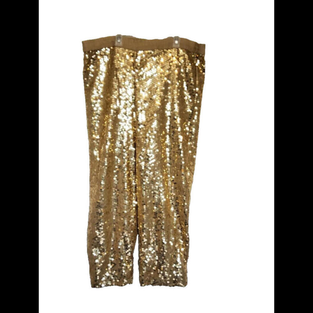 Marisol Gold Seqin Costume Pants Theatre Costume Dance Medium 36 Waist Amazing M
